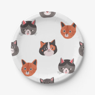 Cat pattern paper plates