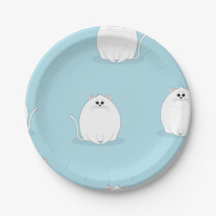 Cat pattern paper plates