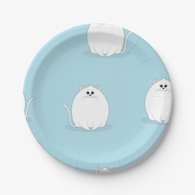 Cat pattern paper plates (Front)