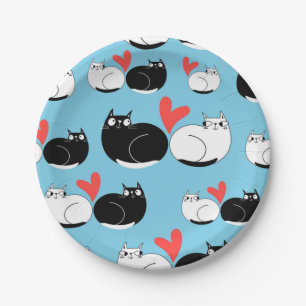 Cat pattern paper plates