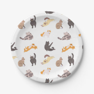 Cat pattern paper plates