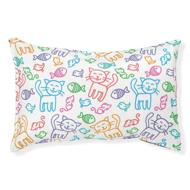 cat pattern pet bed (Front)