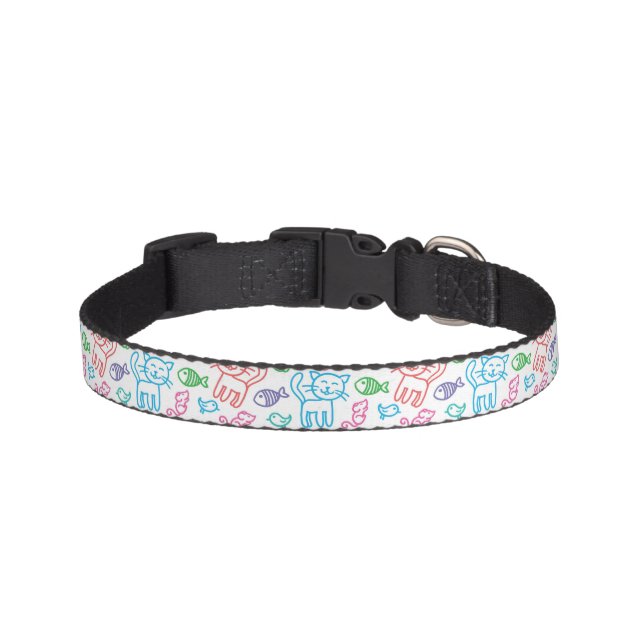cat pattern pet collar (Front)