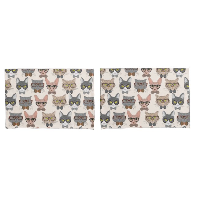 Cat Pattern Pillow Case (Front-Set)