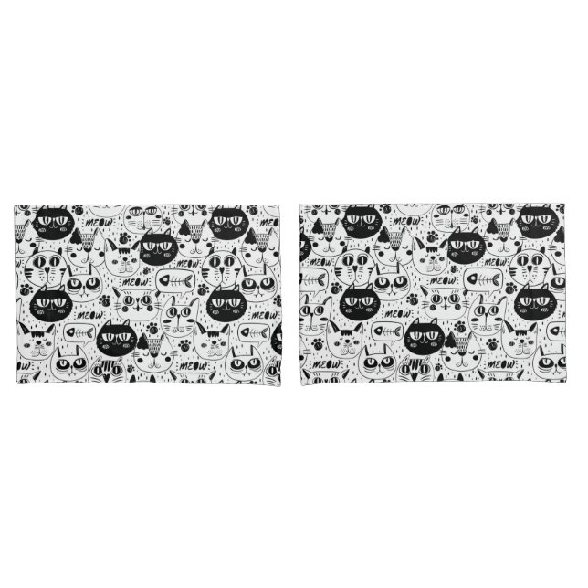 Cat Pattern Pillow Case (Front-Set)