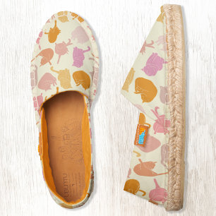 Cat Pattern Pink Orange Espadrilles
