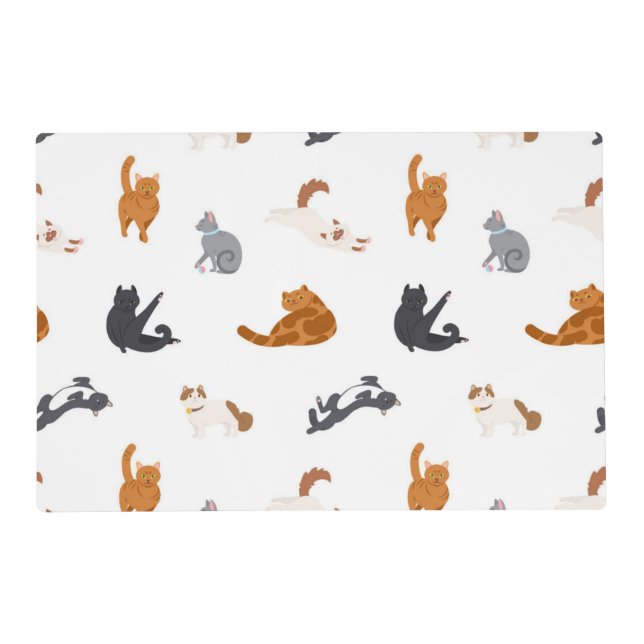 Cat pattern placemat (Front)
