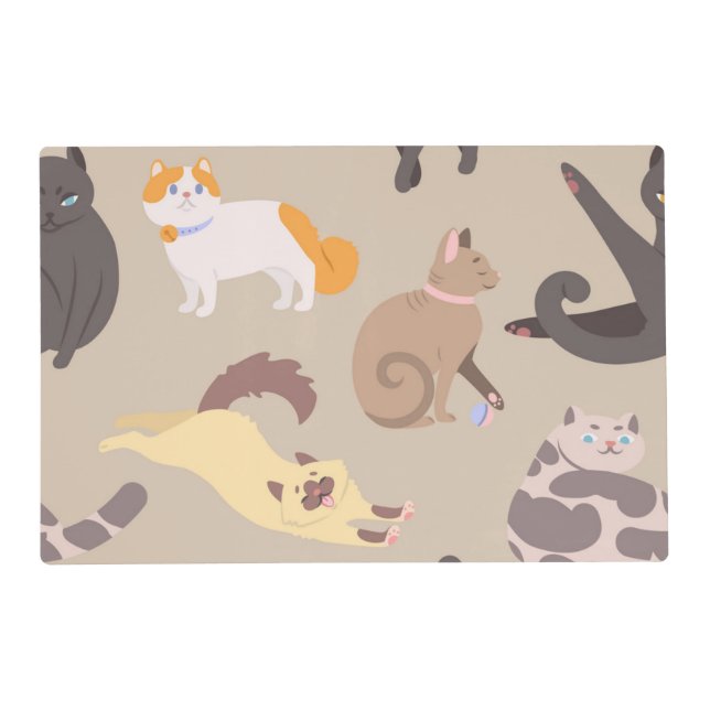 Cat pattern placemat (Front)