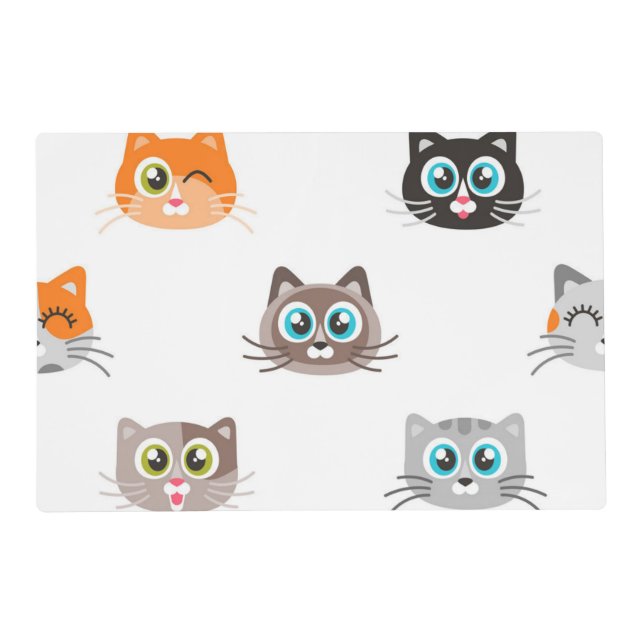 Cat pattern placemat (Front)