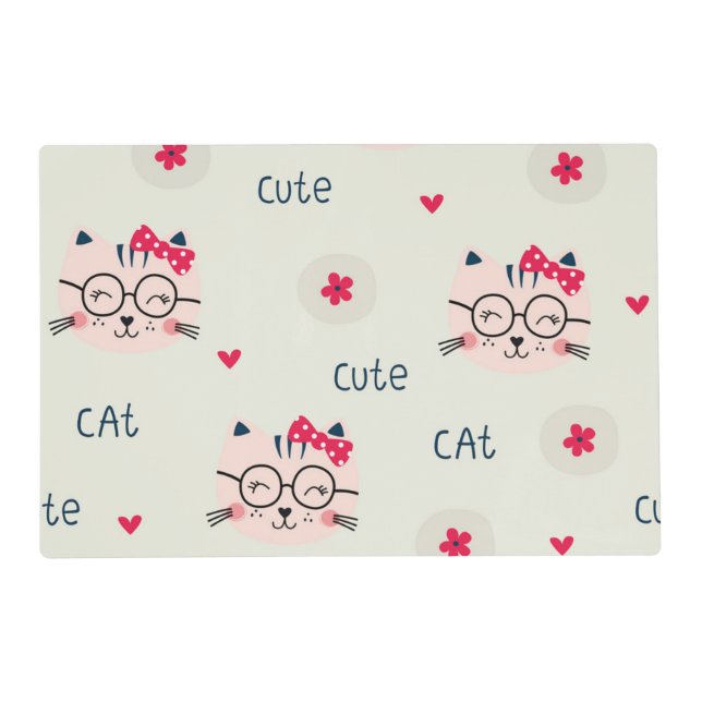 Cat pattern placemat (Front)