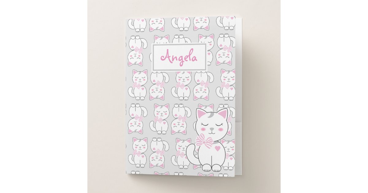Cat Pattern Pocket Folder | Zazzle