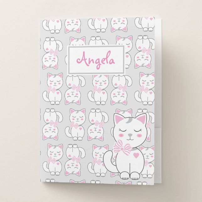 Cat Pattern Pocket Folder (Front)