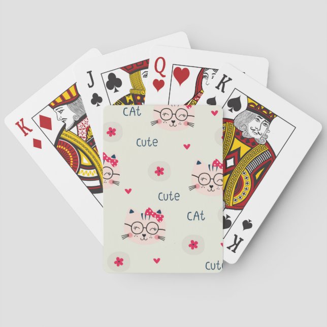 Cat pattern poker cards (Back)