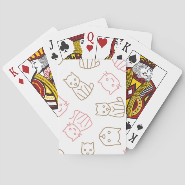 Cat pattern poker cards (Back)
