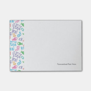 cat pattern post-it notes