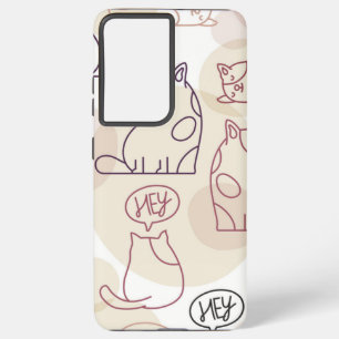 Cat pattern samsung galaxy s21 ultra case