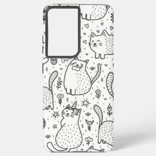 Cat pattern samsung galaxy s21 ultra case