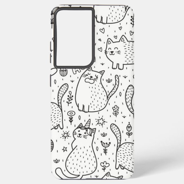 Cat pattern samsung galaxy case (Back)