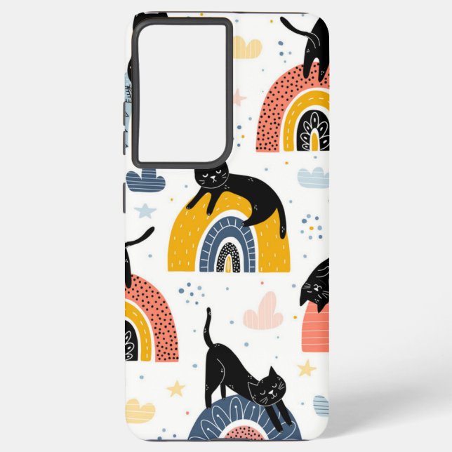 Cat pattern samsung galaxy case (Back)