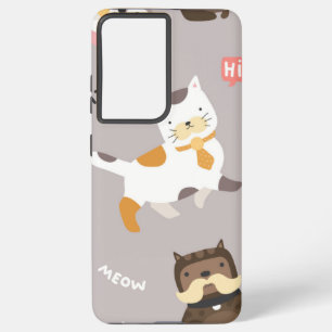 Cat pattern samsung galaxy s21 ultra case
