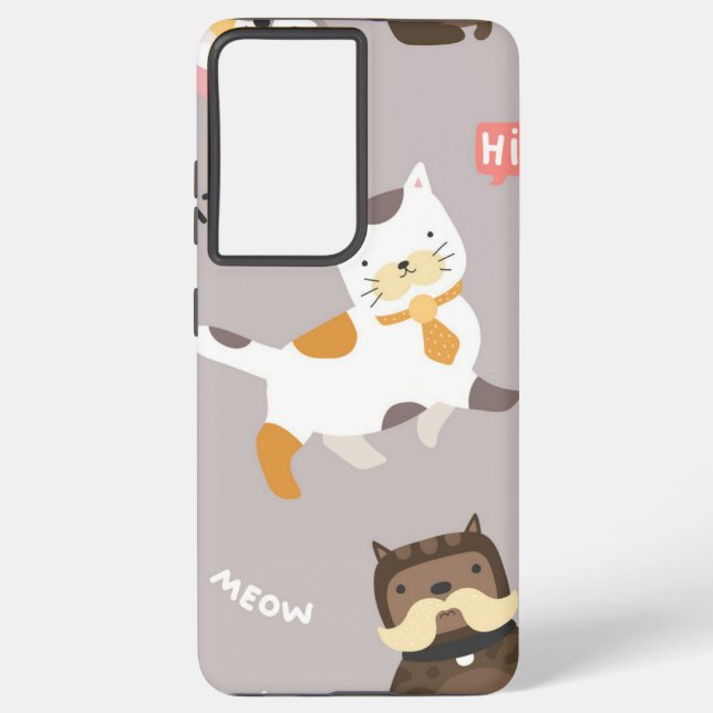 Cat pattern samsung galaxy case (Back)