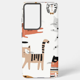Cat pattern samsung galaxy s21 ultra case