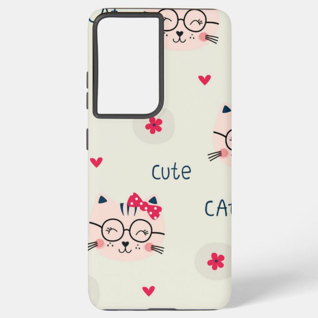 Cat pattern samsung galaxy case (Back)