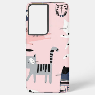 Cat pattern samsung galaxy s21 ultra case