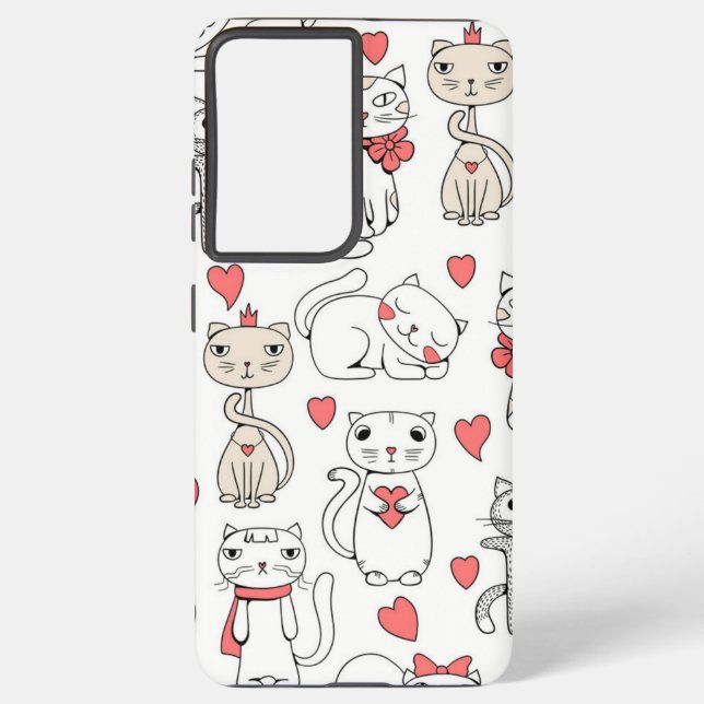 Cat pattern samsung galaxy case (Back)