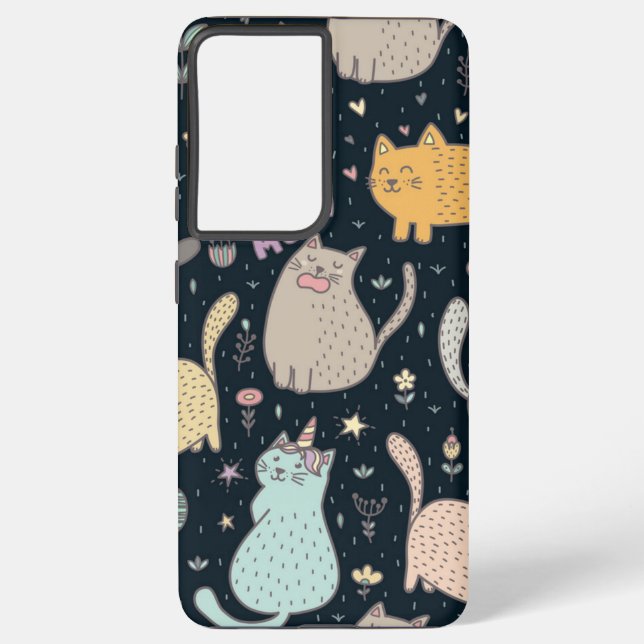Cat pattern samsung galaxy case (Back)