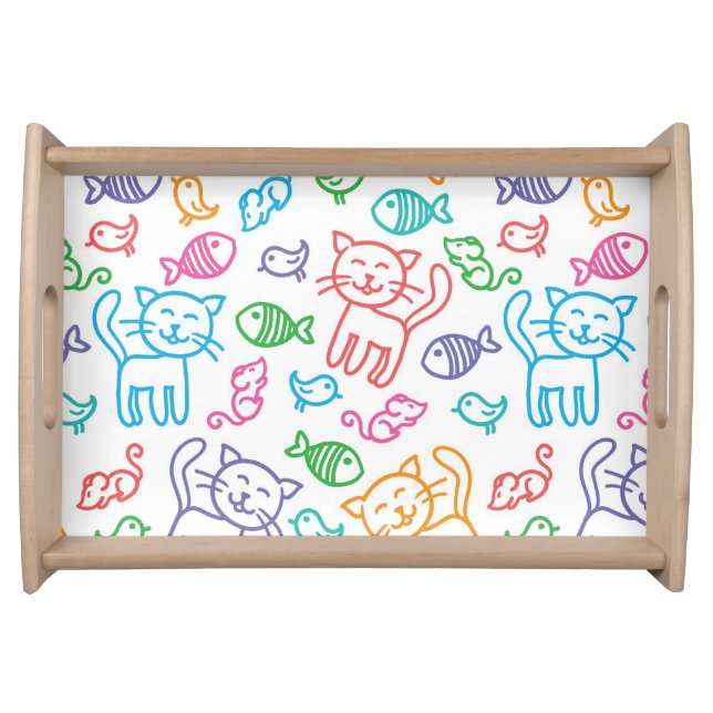 cat pattern serving tray (Front)