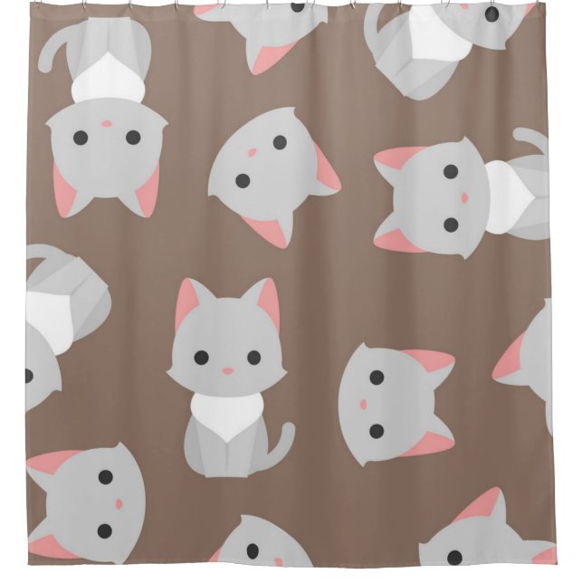 Cat pattern shower curtain (Front)