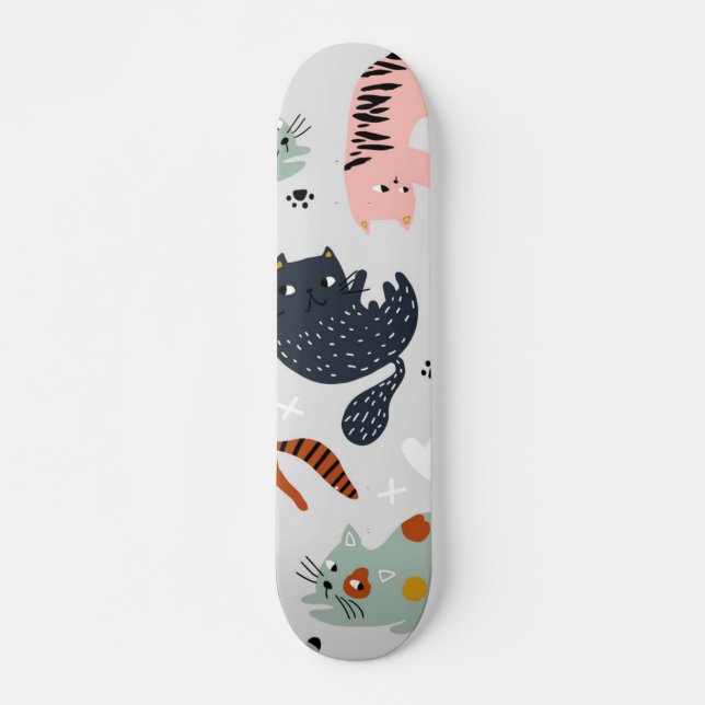 Cat pattern skateboard (Front)