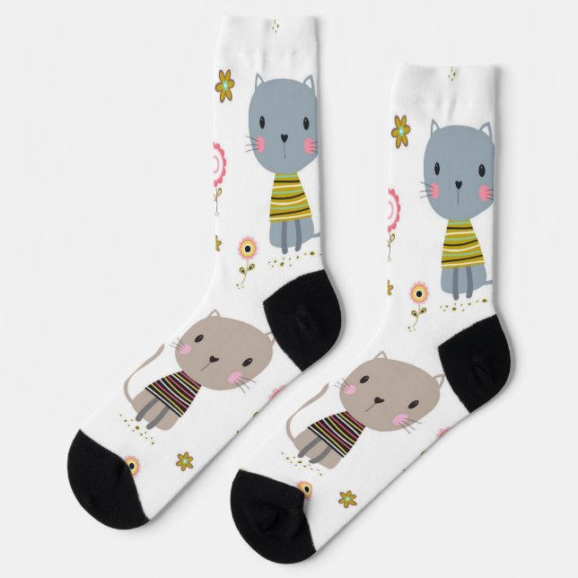 Cat pattern socks (Left)