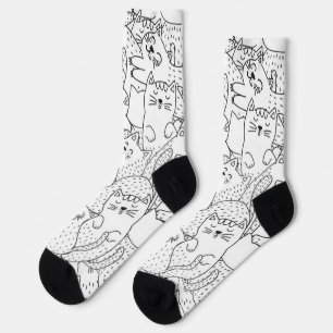 Cat pattern socks