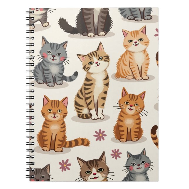 Cat Pattern Square Notepad Notebook (Front)