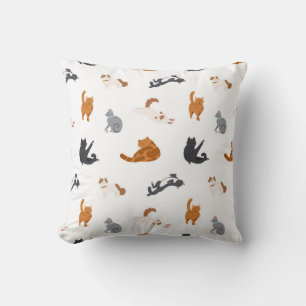 Cat pattern throw pillow