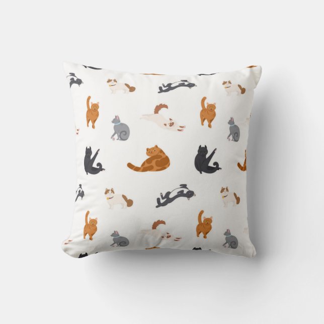 Cat pattern throw pillow (Front)