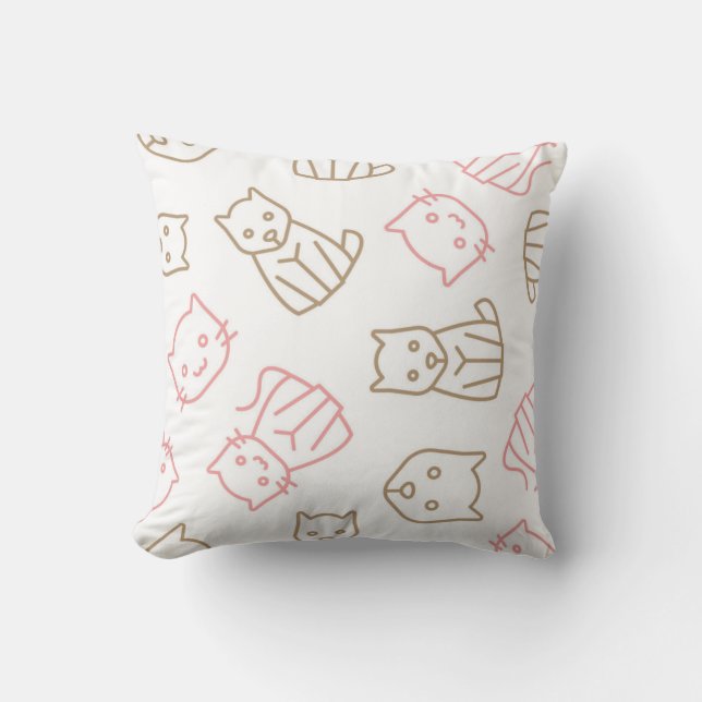 Cat pattern throw pillow (Front)