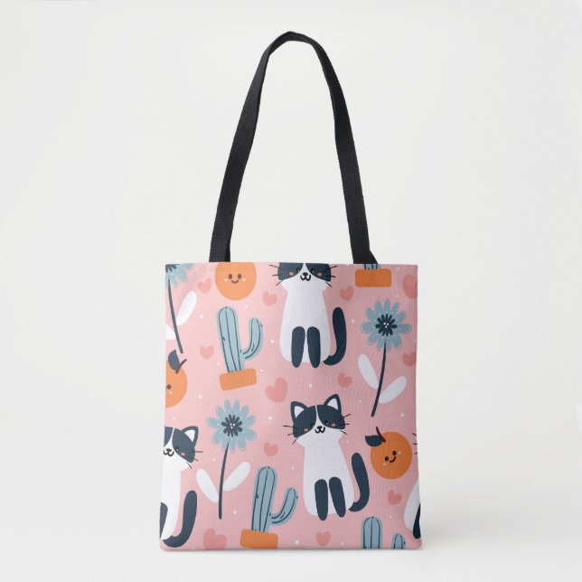Cat Pattern Tote Bag (Front)