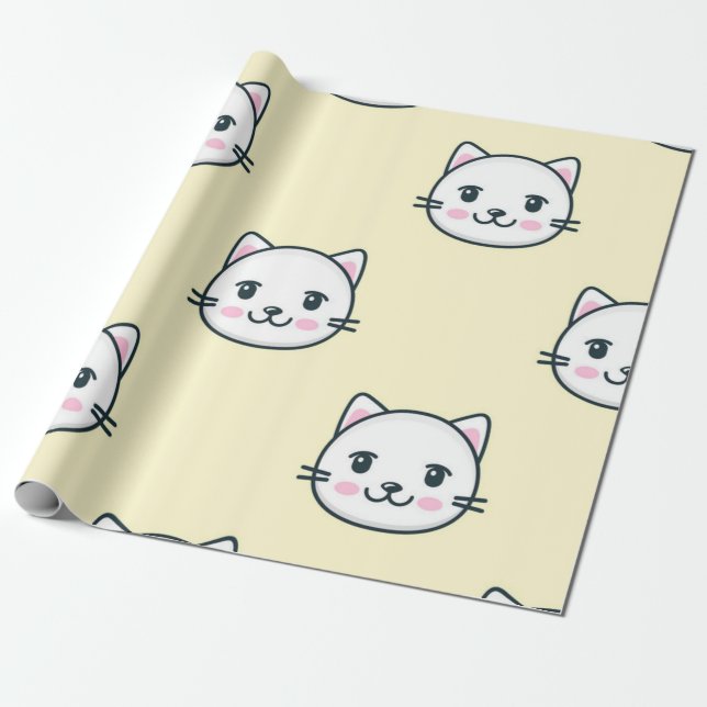 Cat pattern wrapping paper (Unrolled)