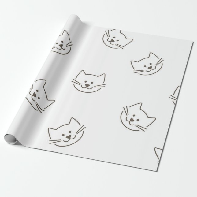 Cat pattern wrapping paper (Unrolled)