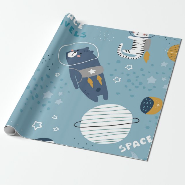 Cat pattern wrapping paper (Unrolled)