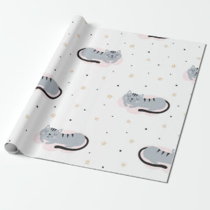 Cat pattern wrapping paper