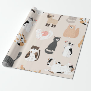 Cat pattern wrapping paper