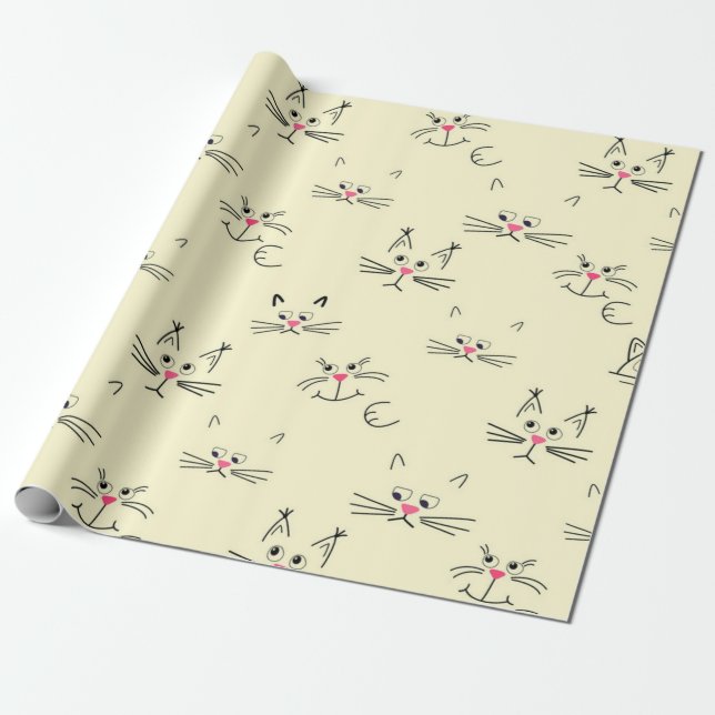 Cat pattern wrapping paper (Unrolled)