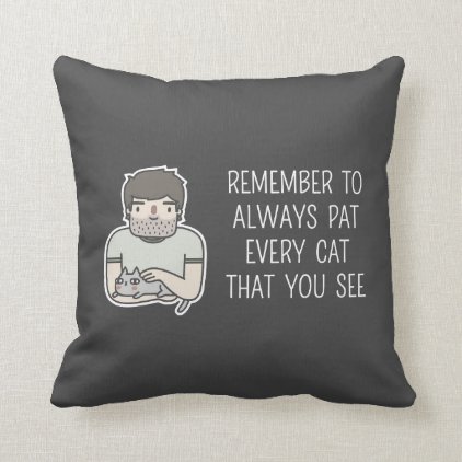 Cat Patting Throw Pillow