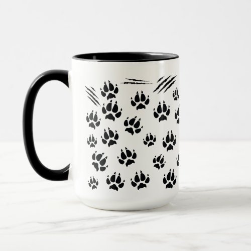 Cat Paw Claw Scratch Pattern  Mug