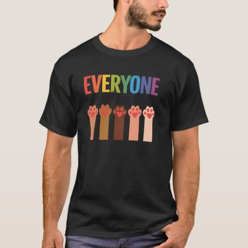 Cat Paw, Everyone Is Welcome Here Idaho Teacher T-Shirt