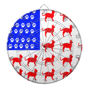 Cat + Paw Flag Dartboard